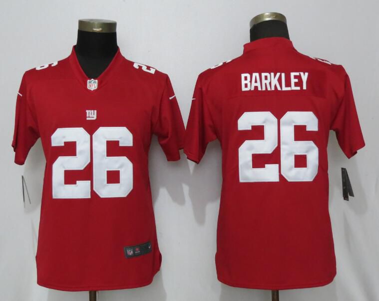 Women New York Giants #26 Barkley Red Nike Vapor Untouchable Limited Playe NFL Jerseys->women nfl jersey->Women Jersey